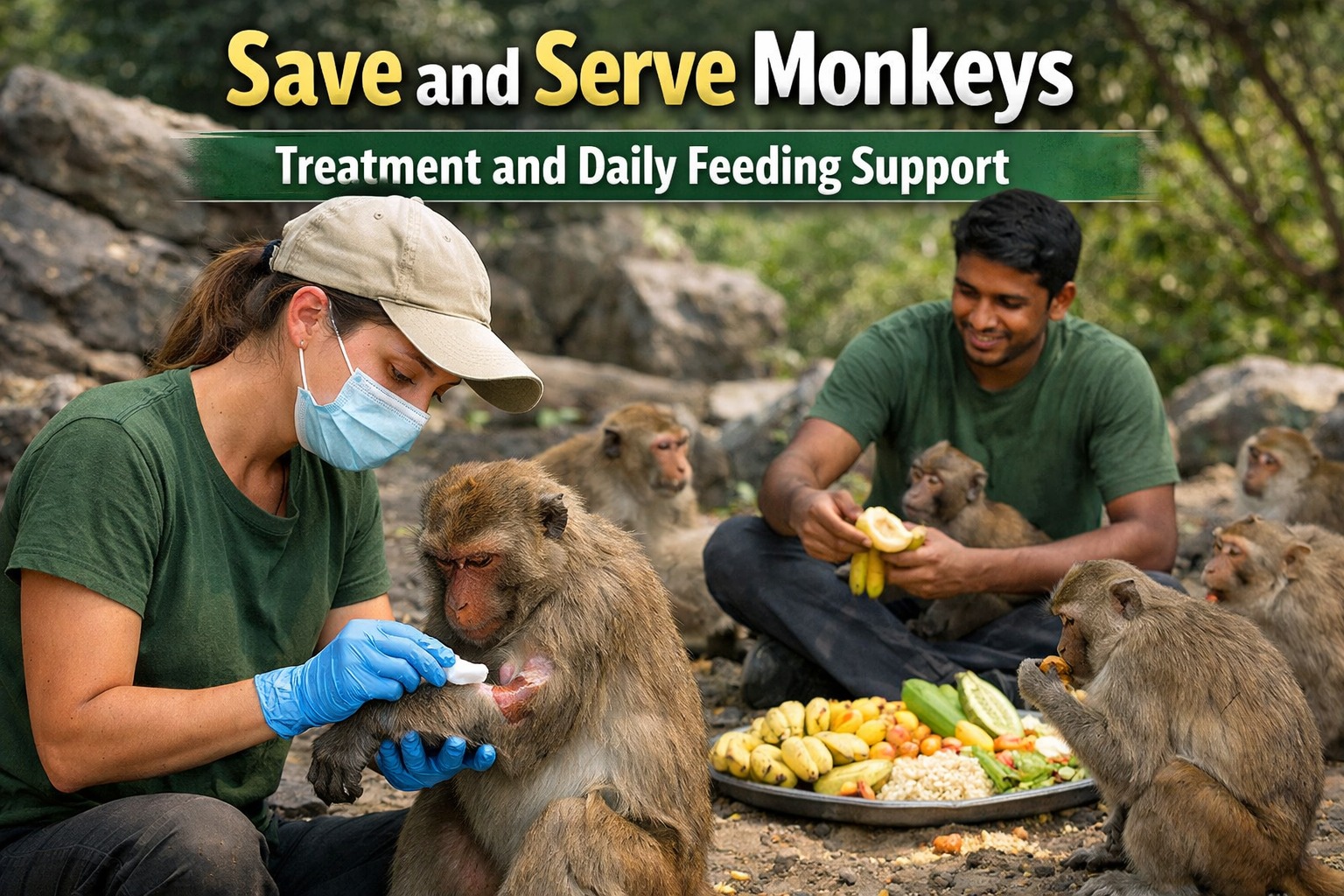 Save and Serve Monkeys: Treatment and Daily Feeding Support