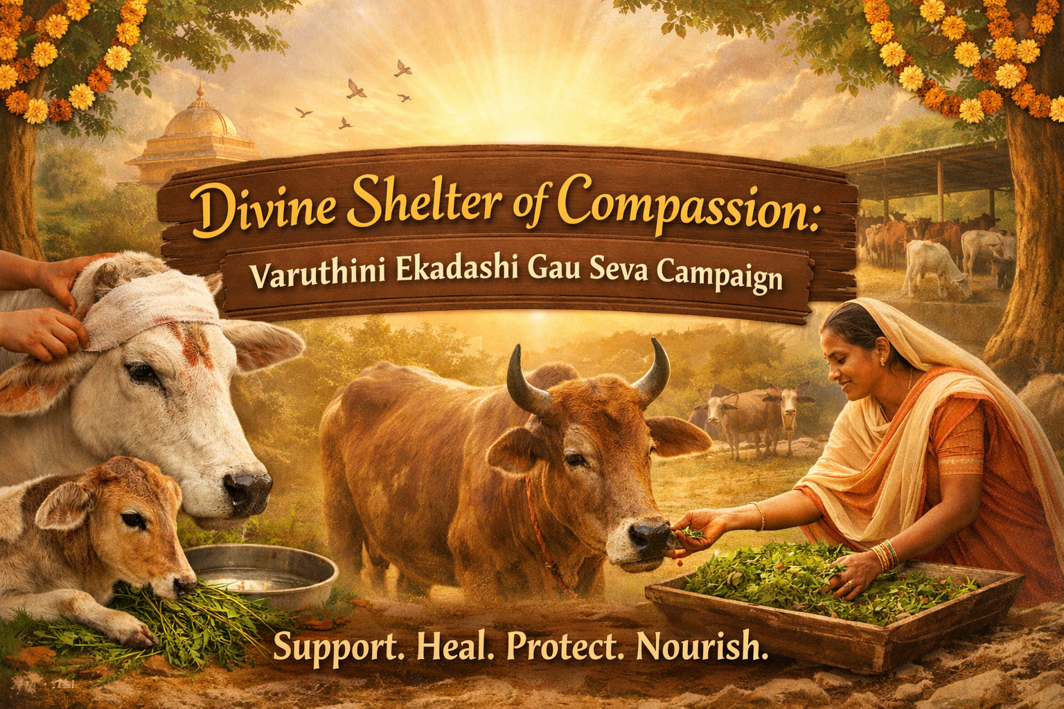Divine Shelter of Compassion: Varuthini Ekadashi Gau Seva