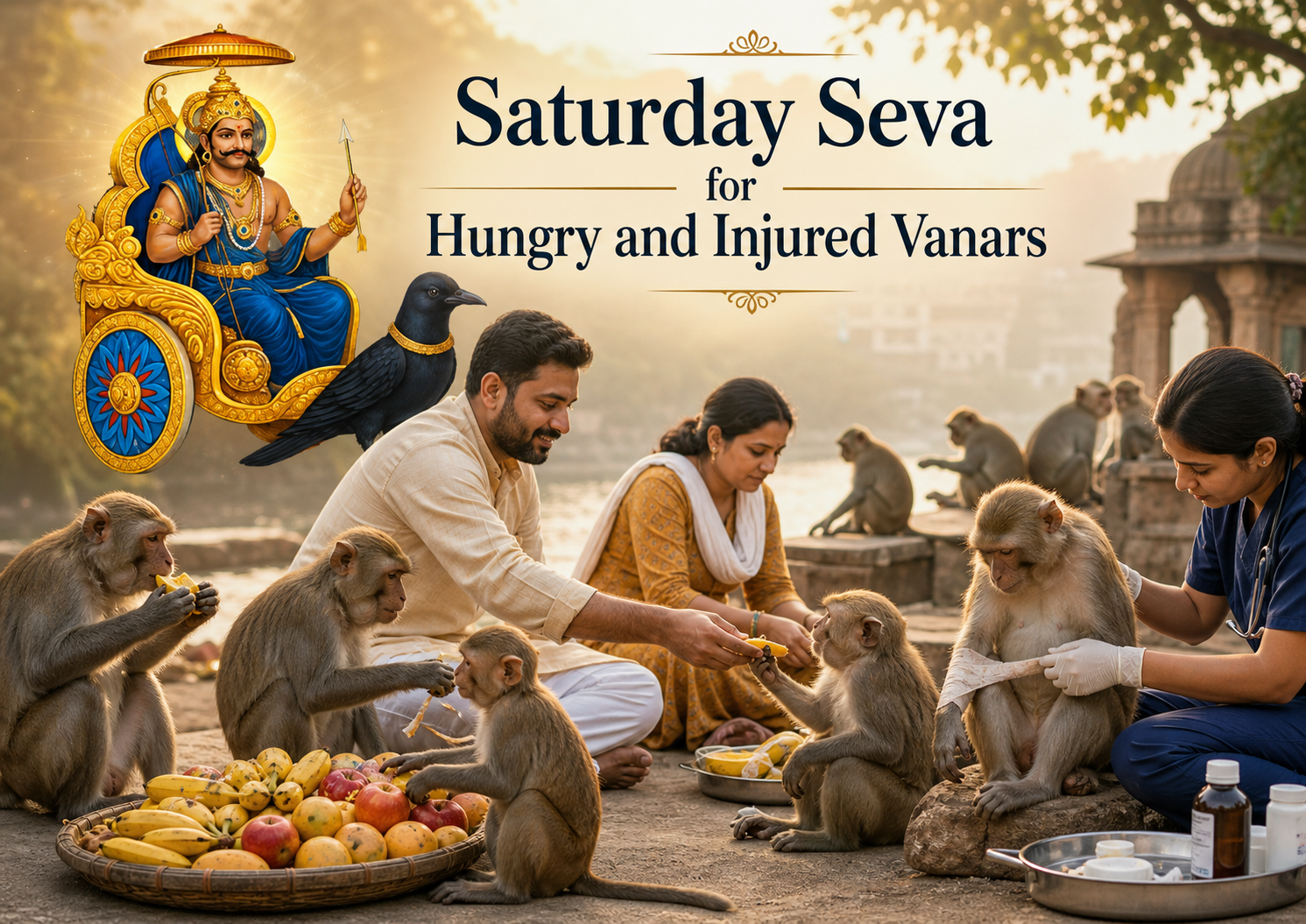 Saturday Seva for Hungry and Injured Vanars