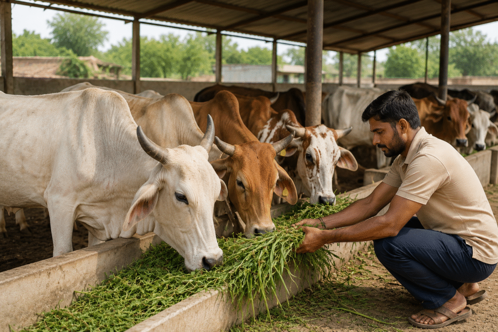 Gau Chara and Treatment Seva in Rajasthan
