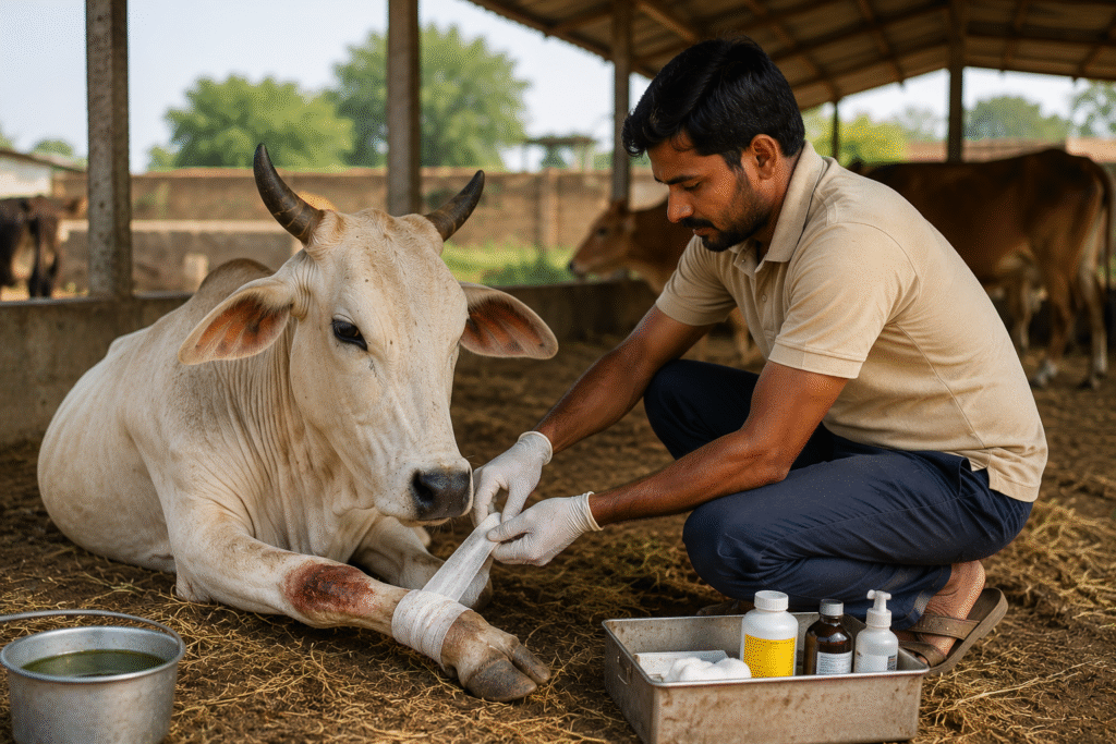 Gau Chara and Treatment Seva in Rajasthan
