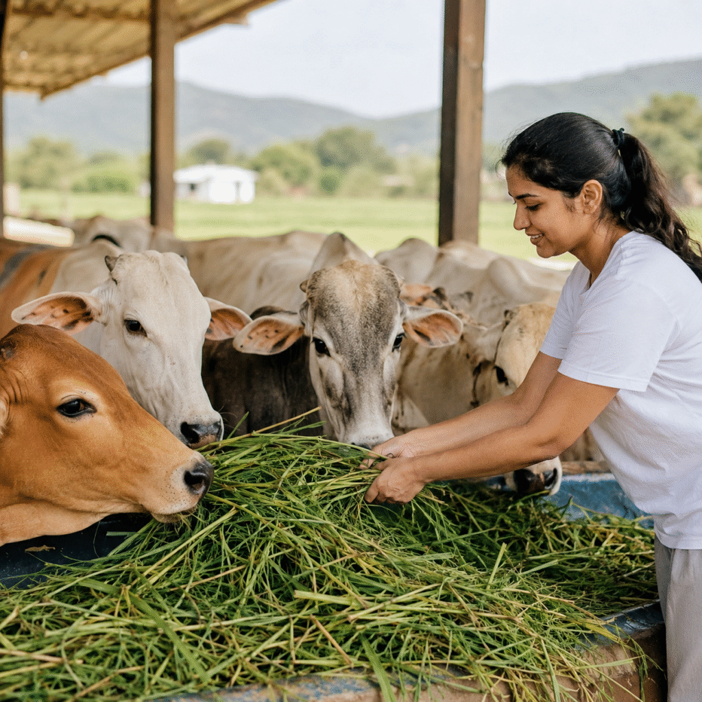 Green Fodder and Healthcare for Helpless Cows