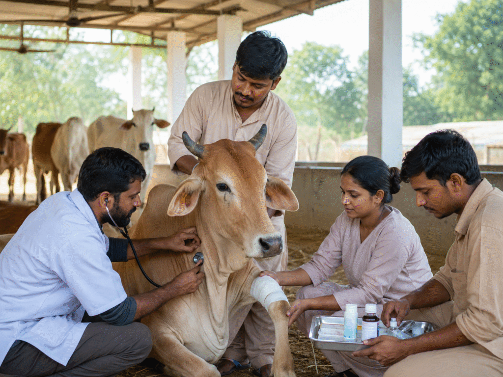 Regular Feeding and Medical Care for Cows