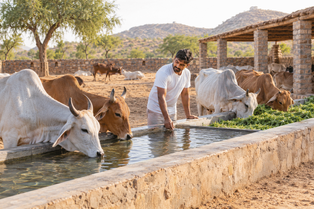 Cow Feeding and Health Care in Rajasthan